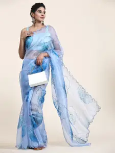 Anouk Women Ethnic Motifs Sequinned Organza Saree With Blouse Piece