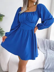 all about you Puff Sleeve Fit & Flare Dress