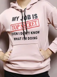 Athena Women Printed Hooded Pullover Sweatshirt