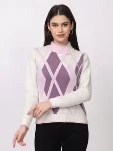 Lory Women Geometric Printed Woollen Pullover