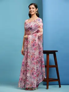 Anouk Floral Printed Saree with Blouse Piece