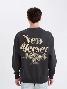 DeFacto Men Typography Printed Pullover