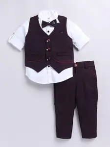 LITTLE COLLARS Boys Printed Shirt with Trousers