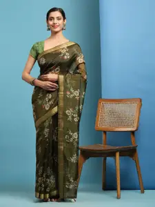 Anouk Ethnic Motifs Printed Zari Saree