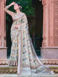 Anouk Geometric Zari Printed Saree