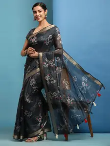 Anouk Floral Zari Saree