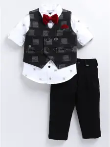 LITTLE COLLARS Boys Checked Shirt with Trousers