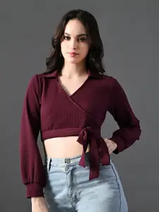 The Roadster Lifestyle Co Stylish Wrap Crop Top