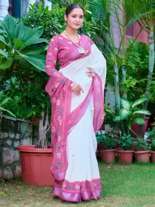 Anouk Kalamkari Printed Woven Design Zari Saree