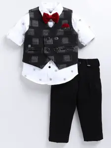 LITTLE COLLARS Boys Checked Shirt with Trousers