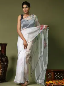 Anouk Floral Printed Organza Saree