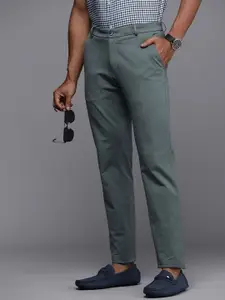 Louis Philippe Sport Men Solid Slim Fit Mid-Rise Semiformal Trousers