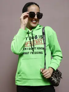 Athena Women Printed Hooded Pullover Sweatshirt