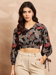 all about you Women Floral Printed Cotton Crop Top