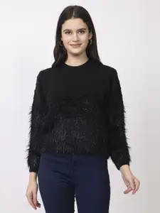 Lory Women Self Design Woollen Pullover