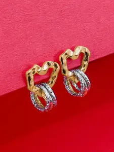 KRENOZ Heart Shaped Studs Earrings