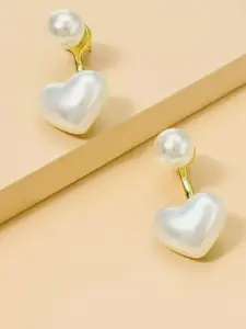 SUBHAGALANKAR Heart Shaped Drop Earrings
