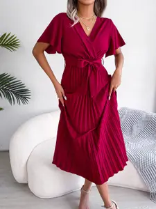 all about you Flared Sleeve Midi Dress