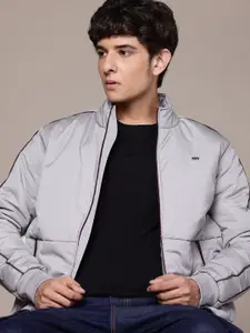 Roadster Mock Collar Piping Detail Padded Jacket