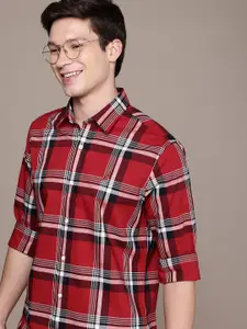 Nautica Classic Opaque Checked Pure Cotton Casual Shirt