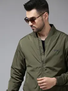 U.S. Polo Assn. Men Olive Green Bomber Jacket
