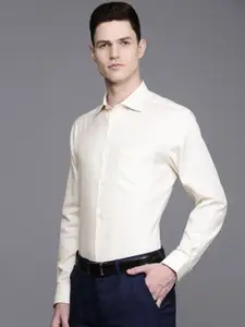 Louis Philippe Pure Cotton Self Design Textured Classic Fit Formal Shirt