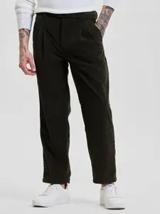 Snitch Men Relaxed Loose Fit Pleated Trousers