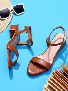 TRASE Block Round Toe Buckles Sandals with Buckles