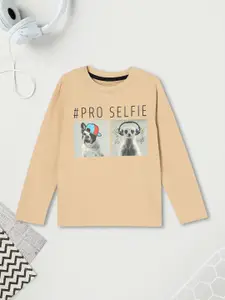 max Boys Graphic Printed Round Neck Cotton T-shirt