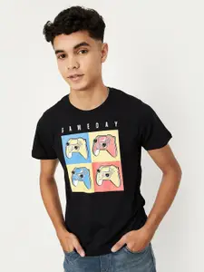 max Boys Graphic Printed Round Neck Cotton T-shirt