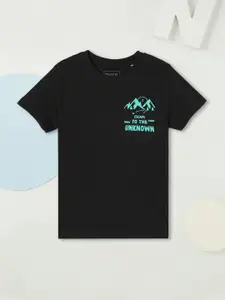 max Boys Typography Printed Round Neck Cotton T-shirt