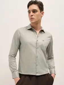 THE BEAR HOUSE Men Spread Collar Geometric Printed Pure Cotton Tailored Fit Formal Shirt