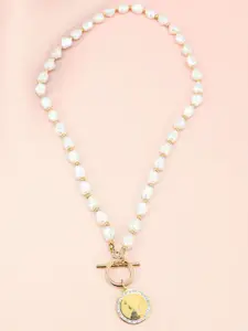 FIMBUL Gold Plated Pearl Beaded Necklace