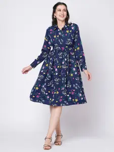 Selvia Print Crepe Fit & Flare Dress