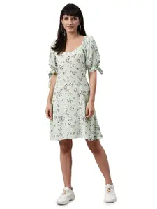 BAESD Floral Puff Sleeve A-Line Dress