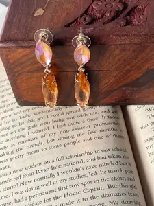 Niska Contemporary Stone Studded Drop Earrings