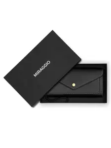 MIRAGGIO Gemma Black Wallet With Detachable Wrist Strap