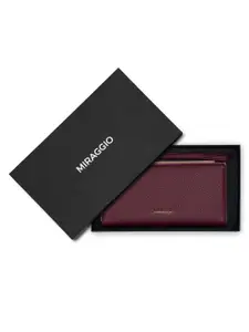 MIRAGGIO Carmen Zipper Closure & Detachable Wrist Strap Wine Wallet