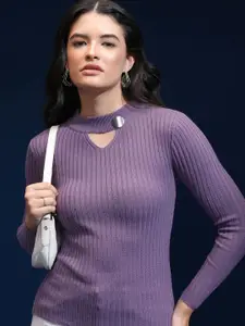 Tokyo Talkies Women Ribbed Pullover