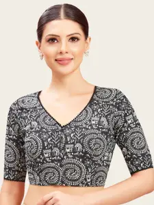 Studio Shringaar Printed Pure Cotton Saree Blouse