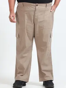 NEVER NEUD Men Relaxed Loose Fit Curve Cargos Trousers