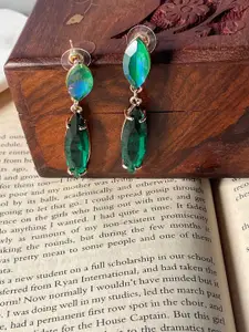 Niska Contemporary Stone Studded Drop Earrings