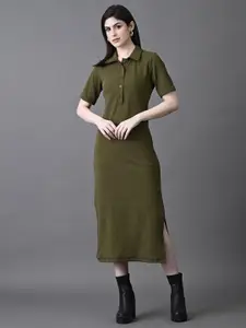 The Roadster Lifestyle Co Shirt Collar Jumper Dress Midi Dress