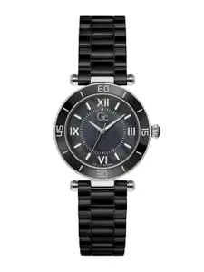 GC Women Brass Dial & Ceramic Bracelet Style Straps Analogue Watch Z05009L2MF