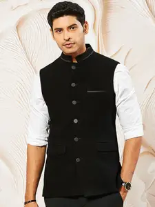 VASTRAMAY Woven Design Nehru Jacket