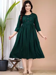 JALTHER Women Ethnic Motifs Embroidered Mirror Work Maternity Kurta