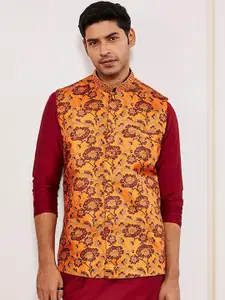 VASTRAMAY Printed Nehru Jacket