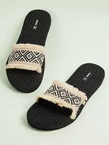 max Women Open Toe Flats with Laser Cuts