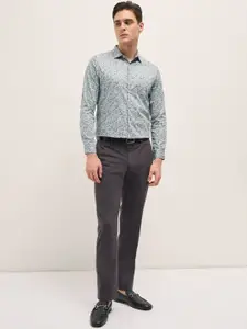 THE BEAR HOUSE Men Spread Collar Abstract Printed Cotton Tailored Fit Formal Shirt