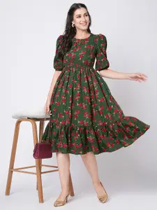 Selvia Print Crepe Fit & Flare Dress